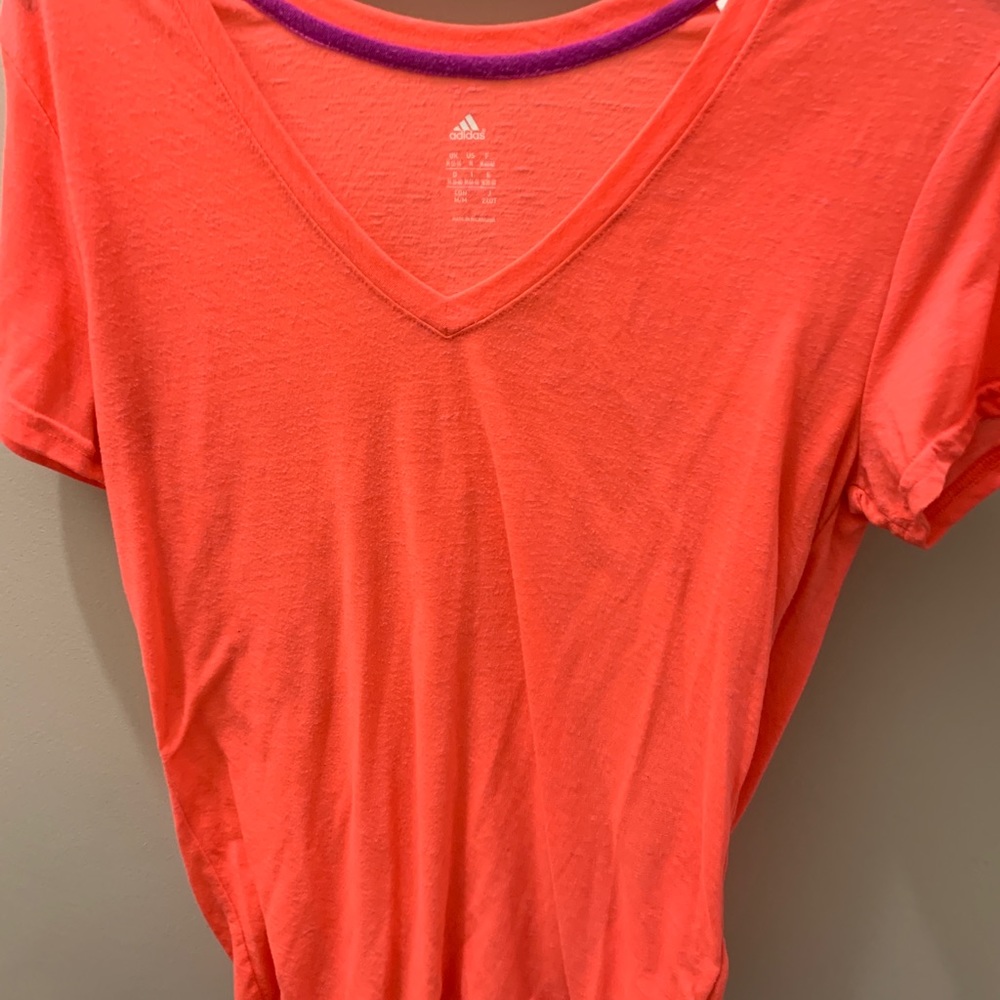 Adidas neon pink workout shirt
